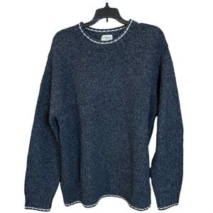 LL Bean Men L Sweater Pullover Brown‎ Merino Wool Blend Long Sleeve Warm Layer